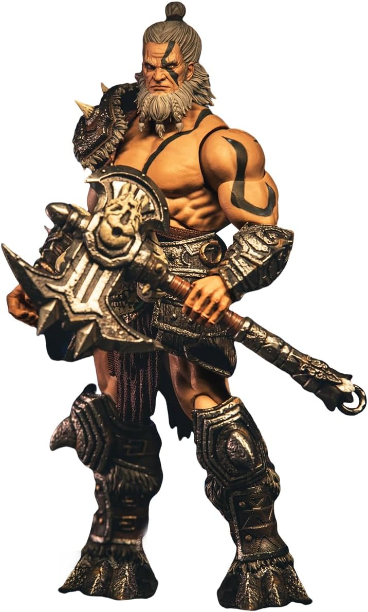 HiPlay Nightmare Studio Collectible Figure Full Set: Dark Protection, Barbarian Berserker, 1:12 Scale Miniature Male Action Figurine DF001