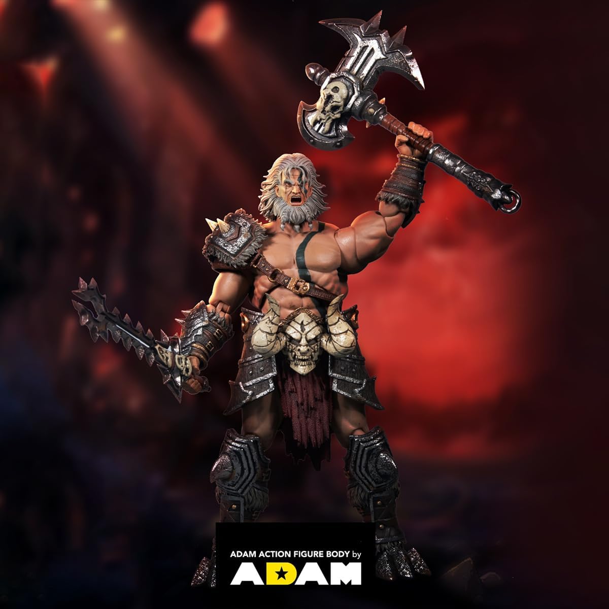 HiPlay Nightmare Studio Collectible Figure Full Set: Dark Protection, Barbarian Berserker, 1:12 Scale Miniature Male Action Figurine DF001