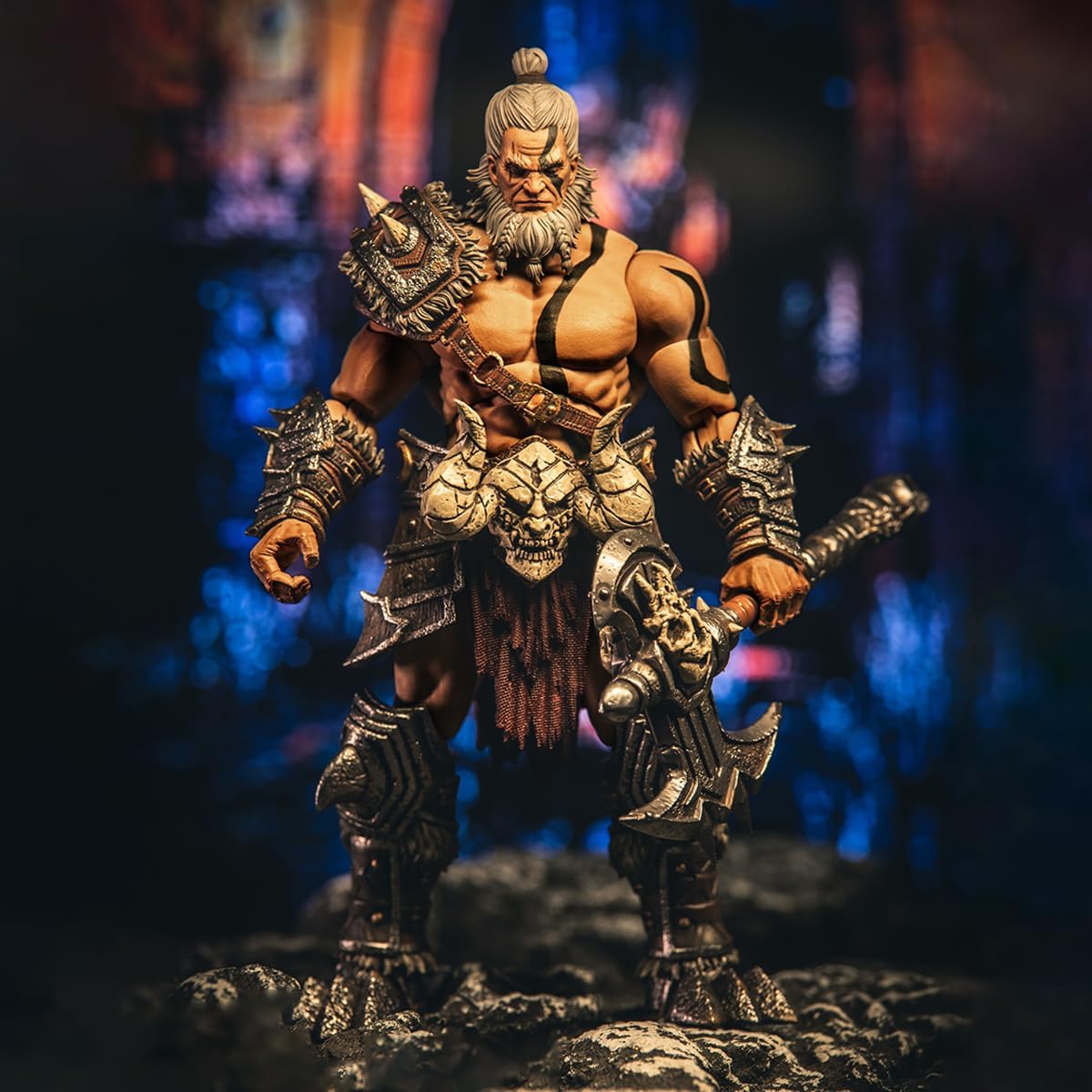 HiPlay Nightmare Studio Collectible Figure Full Set: Dark Protection, Barbarian Berserker, 1:12 Scale Miniature Male Action Figurine DF001