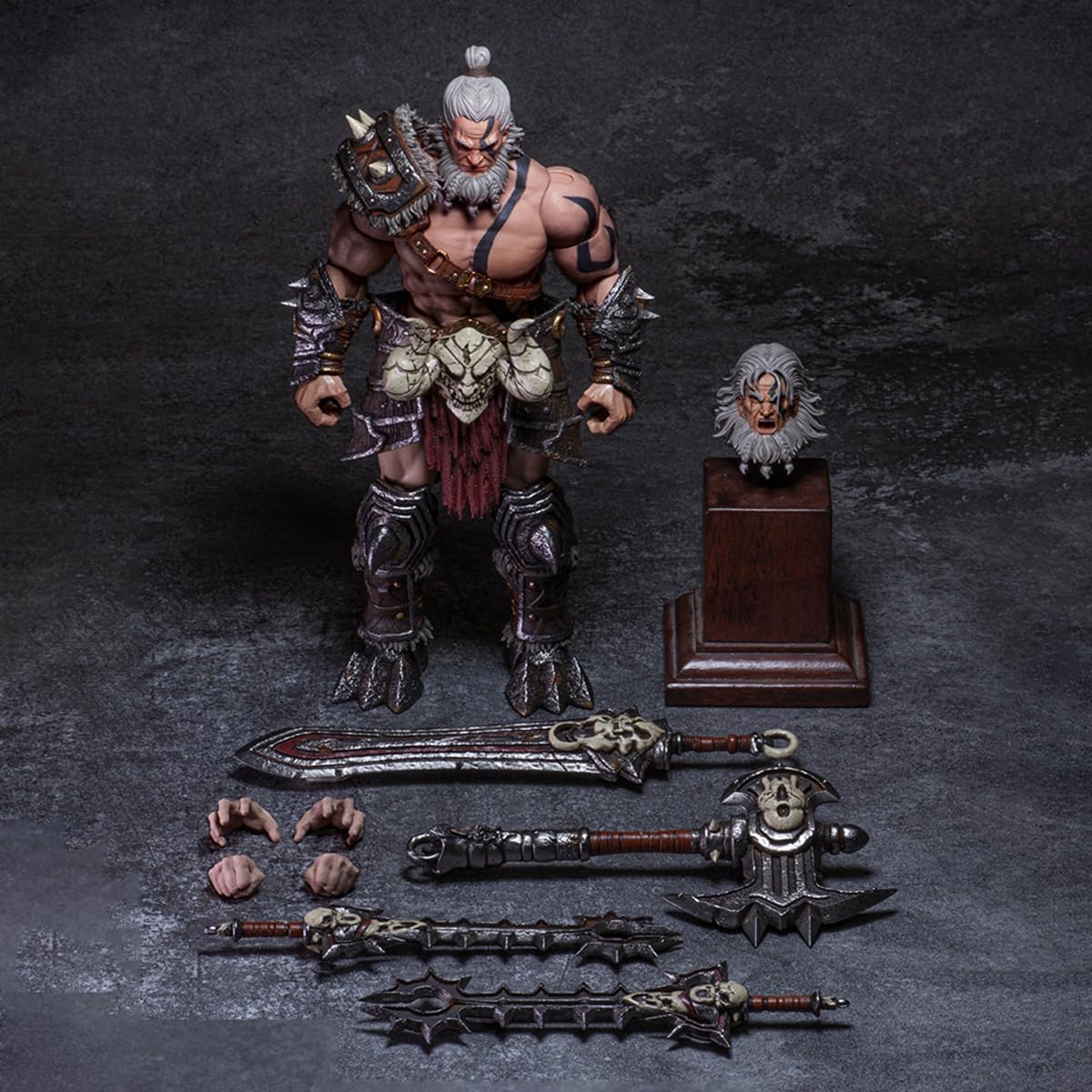 HiPlay Nightmare Studio Collectible Figure Full Set: Dark Protection, Barbarian Berserker, 1:12 Scale Miniature Male Action Figurine DF001