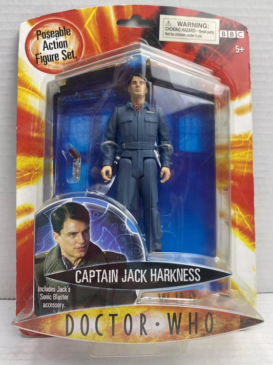 Doctor Who 9th 10th Dr. Era Captain Jack Harkness w/ Sonic Blaster 5.5" Figure