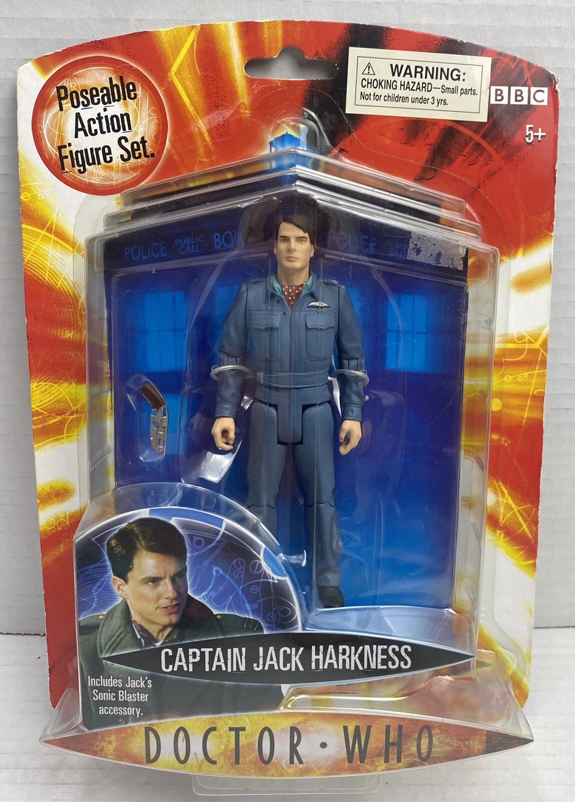 Doctor Who 9th 10th Dr. Era Captain Jack Harkness w/ Sonic Blaster 5.5" Figure