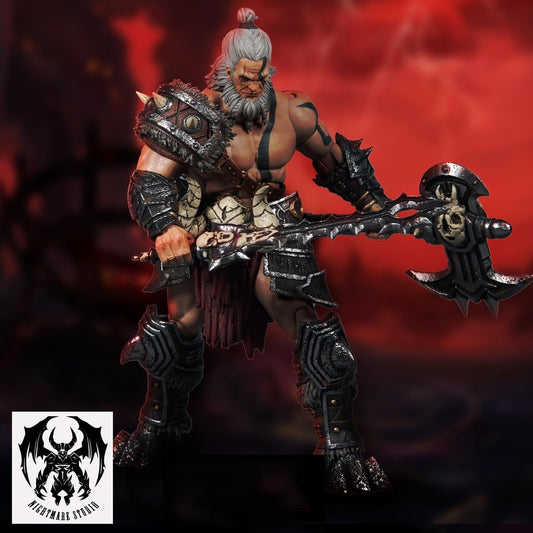 HiPlay Nightmare Studio Collectible Figure Full Set: Dark Protection, Barbarian Berserker, 1:12 Scale Miniature Male Action Figurine DF001