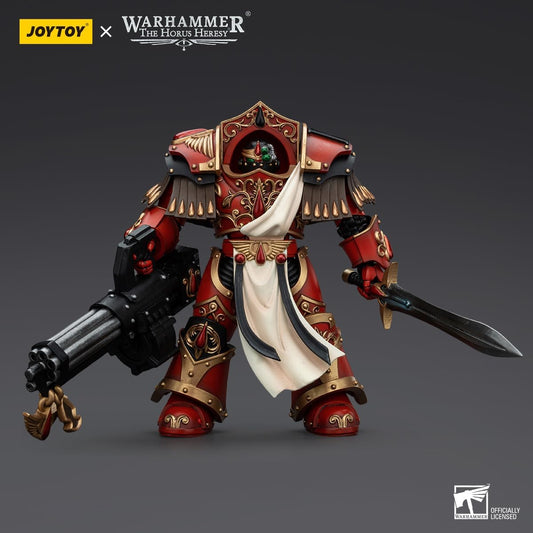 JOYTOY Warhammer Horus Heresy 1/18 Blood Angels Crimson Paladins Squad Crimson Paladin with Iliastus Assault Cannon Collectible 5.6in Action Figure