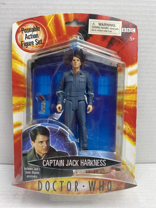 Doctor Who 9th 10th Dr. Era Captain Jack Harkness w/ Sonic Blaster 5.5" Figure