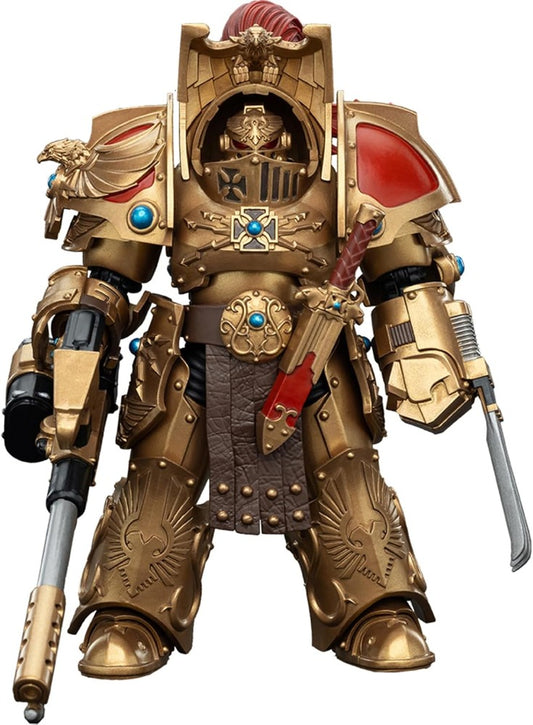 WARHAMMER 40K  -  JOYTOY  -  LEGIO CUSTODES AQUILON TERMINATOR SQUAD - AQUILON WITH INFERNUS FIREPIKE FIGURE - 1/18