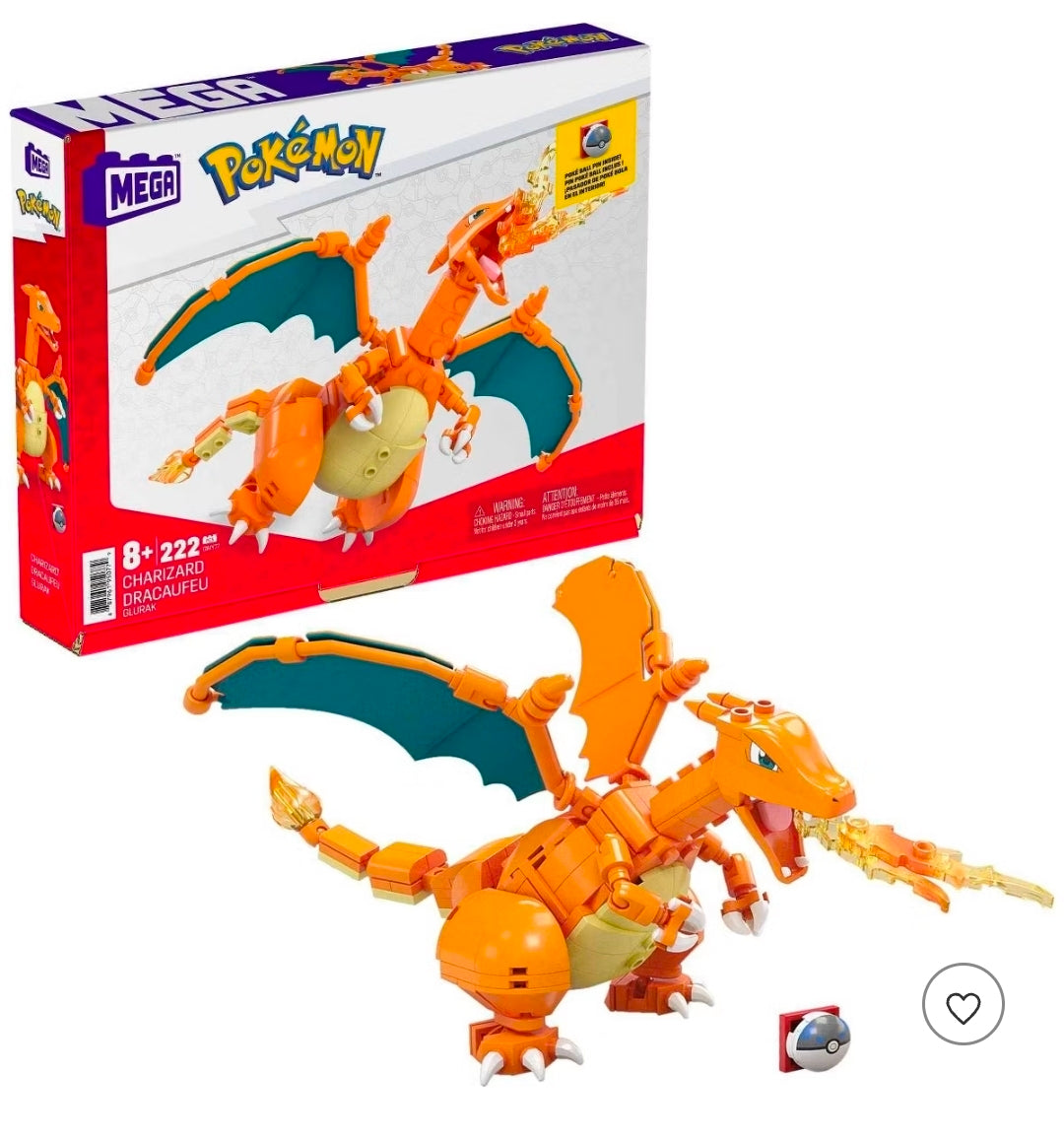 MEGA Pokemon Charizard Construction Set 222pc